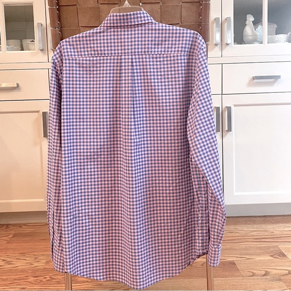 Vineyard Vines Blue/Pink Checked Performance Classic Fit Tucker Shirt - Picture 2 of 4